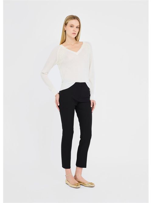 Maglia in lana con pizzo LIU JO | CF5423MA82O/X0718